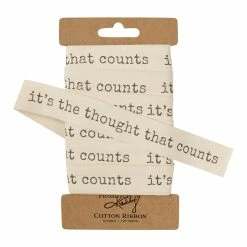 Budget 🛒 Primitives By Kathy Beige 'It's The Thought Counts' Ribbon 🌟