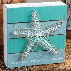 Wholesale 🥰 Primitives By Kathy Turquoise 'All The Stars' Starfish Block Sign 🛒