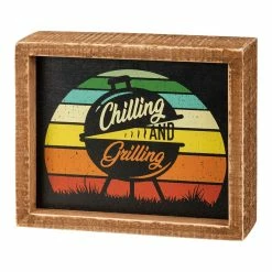 Best reviews of 😀 Primitives By Kathy Brown 'Chilling & Grilling' Inset Box Sign 👏