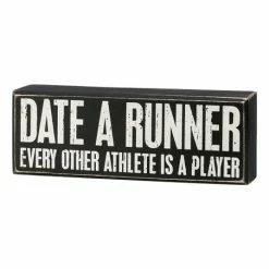 Outlet ⭐ Primitives By Kathy Black 'Date A Runner' Box Sign 🌟