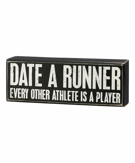 Outlet ⭐ Primitives By Kathy Black 'Date A Runner' Box Sign 🌟