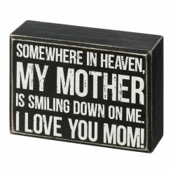 Promo 😍 Primitives By Kathy Black & White 'I Love You Mom' Block Sign 🛒