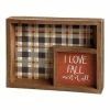 Coupon 🌟 Primitives By Kathy Brown & Black Plaid 'I Love Fall' Inset Shadow Box Wall Art 🛒