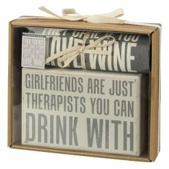Flash Sale 🌟 Primitives By Kathy 'Therapists You Can Drink With' Box Sign & Towel Set 🥰