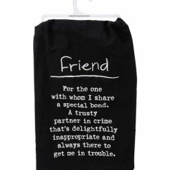 Coupon ✔️ Primitives By Kathy Black & White 'Friend' Dish Towel ❤️