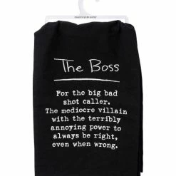 Cheap 👍 Primitives By Kathy Black & White 'The Boss' Dish Towel 😀