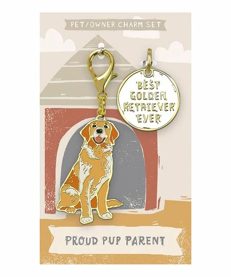 Best deal π Primitives By Kathy White & Goldtone 'Best Goldtoneen Retriever Ever' Collar Charm Set π₯°